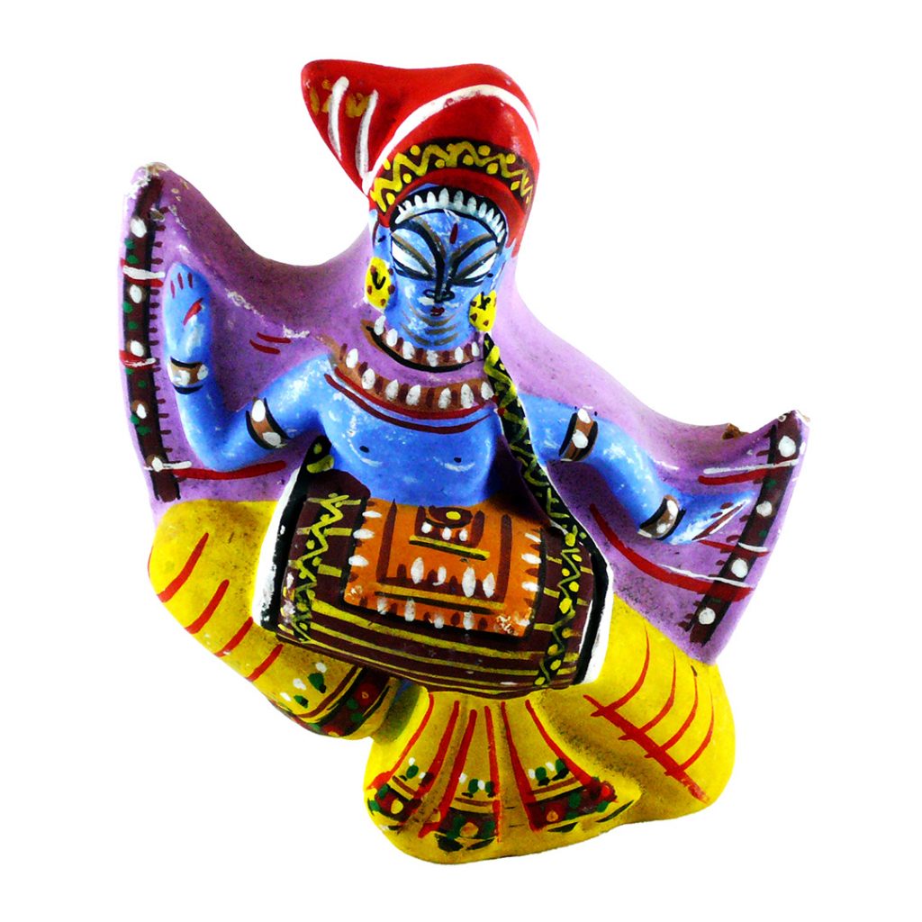 Indische Tonfigur, bunt bemalt